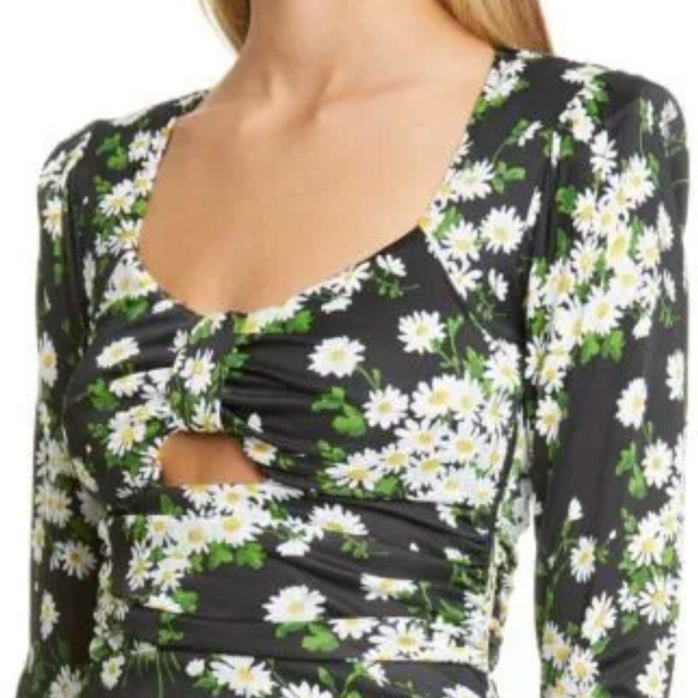 MICHAEL KORS COLLECTION NWT Daisy Ruched Satin Jersey Dress Runway Size 0 - Picture 7 of 17